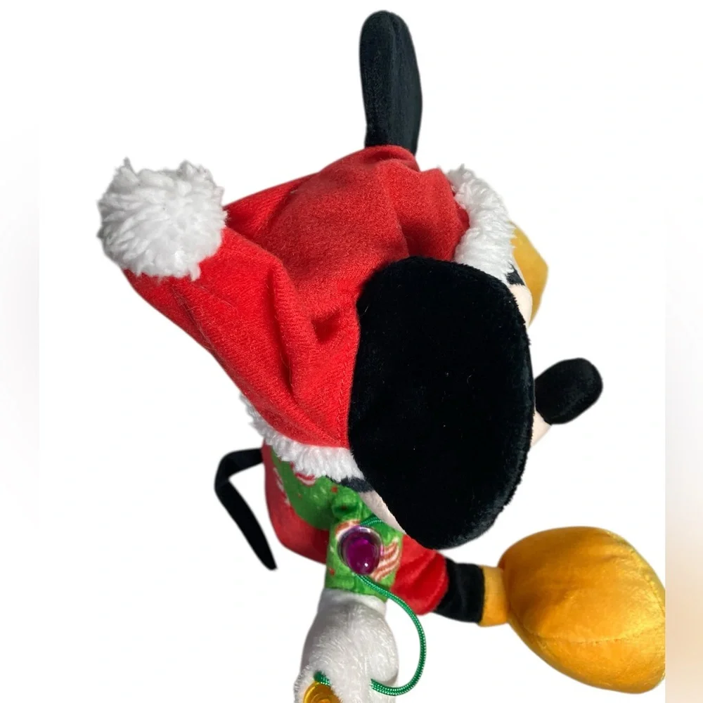 Disney Mickey Mouse Light Up Musical 10" Plush We Wish You Merry Christmas WORKS - Picture 7 of 12